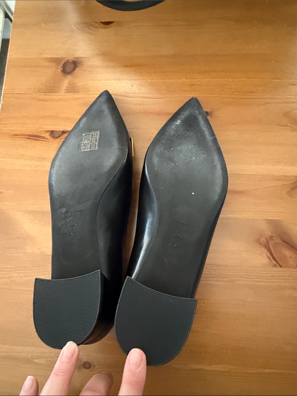 Tory Burch Black Pointed Toe Block Heels with Dust Bag - Picture 8 of 10